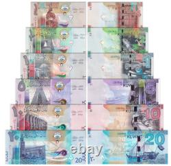 2013-2014 Kuwait 1/4 1/2 1 5 10 20 Dinars Set BANKNOTE CURRENCY UNC