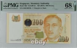2013 Singapore 100 DOLLARS P50d BANKNOTE CURRENCY UNC PMG 68