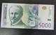 2016 Serbia 5000 Dinara Banknote Currency Unc Aa 0007780