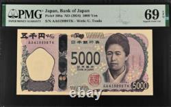 2024 Japan 5000 Yen P108a BANKNOTE CURRENCY UNC PMG 69 AA 619898TK