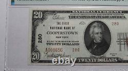 $20 1929 Cooperstown New York NY National Currency Bank Note Bill #280 UNC64 PMG