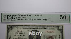 $20 1929 Delaware Ohio OH National Currency Bank Note Bill Ch. #243 UNC50EPQ PMG