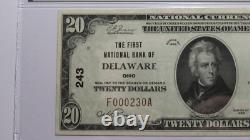 $20 1929 Delaware Ohio OH National Currency Bank Note Bill Ch. #243 UNC50EPQ PMG