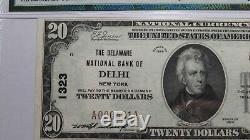 $20 1929 Delhi New York NY National Currency Bank Note Bill! Ch. #1323 UNC63EPQ