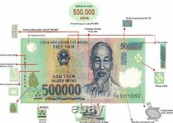 20 X 500k 500,000 VND Polymer UNC Banknotes 10,000,000 Vietnamese Dong Currency