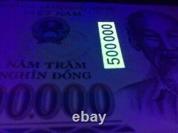 20 X 500k 500,000 VND Polymer UNC Banknotes 10,000,000 Vietnamese Dong Currency
