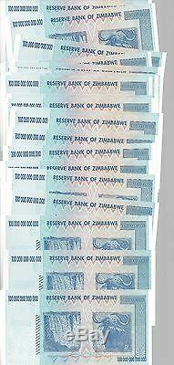 20x 100 Trillion Zimbabwe Dollar Money Currency. Unc Million 5 10 25 50 500