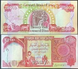 250,000 Uncirculated Iraqi Dinar 25,000 x 10 Iraq Currency 2003+ 25K New IQD UNC