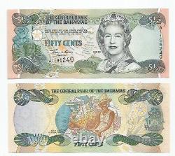 25 PACK Bahamas 1/2 Dollar 2001 World Paper Money UNC Currency