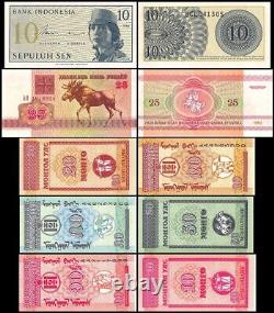 25 Pieces of Different World Mixed Foreign Set, Currency, UNC, Vol. 1 X 100 PCS