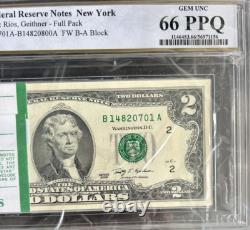 $2 2009 FRN PACK PCGS 66 PPQ GEM UNC Fr. 1939 B