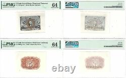 2nd Issue 5 Cents Fractional Currency Specimen Set Fr 1232SP PMG Choice Unc-64