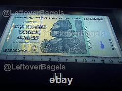 2x Zimbabwe 100 Trillion Dollar Banknote Bill Money UNC Currency Hyperinflation