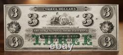 $3 18xx New England Commercial Bank, RI US Obsolete Remainder Currency Note UNC