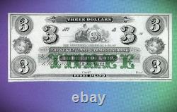 $3 New England Commercial Bank US Obsolete Currency Paper Money Note UNC