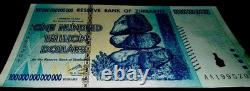 3 Zimbabwe 100 Trillion Dollars 2008 AA P-91 Banknote New UNC Zim Currency withCOA