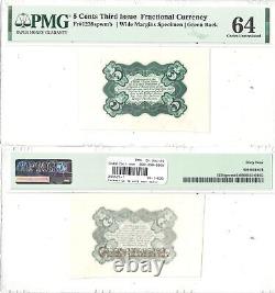 3rd Issue 5 Cents Fractional Currency Specimen Fr 1238spwmb PMG Choice Unc-64
