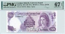 $40 1974 Cayman Islands, Currency Board, Pick #9a PMG Superb Gem UNC 67 EPQ