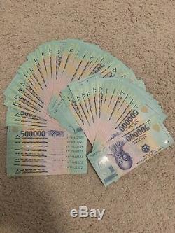 40 MILLION DONG = 80 x 500,000 500000 VIETNAM POLYMER CURRENCY BANKNOTES UNC