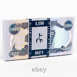 40 x 5,000 Iraqi Dinar 5K Uncirculated 200,000 Total IQD 2003 Iraq Currency