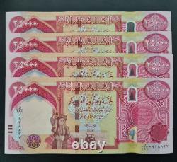 4Pcs IRAQI IRAQ 25000 Dinar BANKNOTE CURRENCY UNC