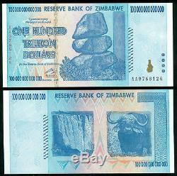 4/ 100 Trillion Zimbabwe Dollar Money Currency. Uncfree Shipping Us USA Seller