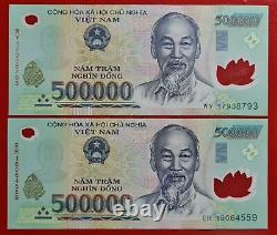 4 Million Vietnamese Dong Currency 8 x 500,000 Vnd Banknotes Polymer P-124 UNC