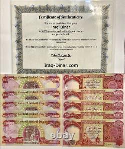 4 x 25,000 IQD = 100,000 IRAQI DINAR UNC BANKNOTES (Iraq Currency)