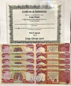 4 x 25,000 IQD = 100,000 IRAQI DINAR UNC BANKNOTES (Iraq Currency)