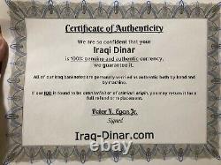 4 x 25,000 IRAQI DINAR UNC BANKNOTES = 100,000 IQD, Certified Authentic Currency