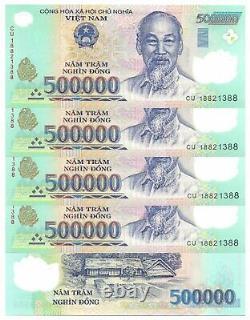 500,000 Vietnam Dong = 1 x 500,000 UNC Vietnamese Dong Banknote! Viet Nam