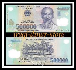 500,000 Vietnam Vietnamese Dong + A 50,000 Iraqi Dinar Unc Banknote Currency Lot