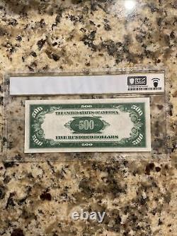 $500 1934 FRN ST. LOUIS PCGS ABOUT UNC. 55 YELLOWithGREEN SEAL LOW SERIAL # GEM