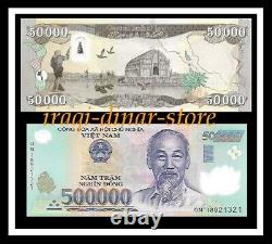 50,000 Iraqi Dinar & 500,000 Vietnam Dong Unc. Banknote Currency