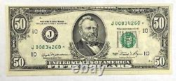 $50 1981 Kansas City Federal Reserve Bank Note Currency Bill J00834260 CU UNC