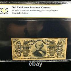 50 Cent Third Issue Fractional Currency Fr#1339 Pcgs Banknote Choice Unc 63(876)