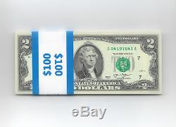 50 Two Dollar $2 Bills New Sequential BEP Series 2013 US Currency UNC