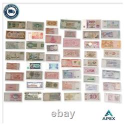 50 World Currency Banknotes Set Foreign Collectible Bills with Certificate of
