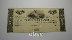 $5 18 Frankfort Kentucky KY Obsolete Currency Bank Note Remainder Bill UNC+++