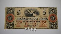 $5 18 Hagerstown Maryland MD Obsolete Currency Bank Note Remainder Bill UNC+