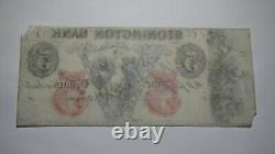 $5 18 Stonington Connecticut Obsolete Currency Bank Note Remainder Bill UNC++
