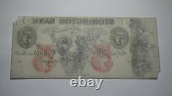 $5 18 Stonington Connecticut Obsolete Currency Bank Note Remainder Bill UNC++
