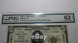 $5 1929 Brea California CA National Currency Bank Note Bill Ch. #13877 UNC63 EPQ