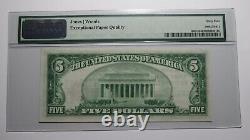 $5 1929 Evansville Indiana IN National Currency Bank Note Bill 2188 UNC64EPQ PMG