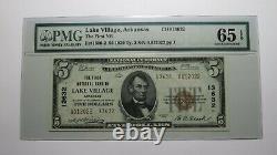 $5 1929 Lake Village Arkansas AR National Currency Bank Note Bill #13632 UNC65