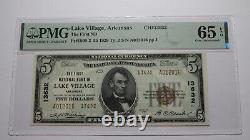 $5 1929 Lake Village Arkansas National Currency Bank Note Bill #13632 UNC65 PMG