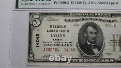 $5 1929 Lyons Kansas KS National Currency Bank Note Bill! #14048 Choice UNC63EPQ