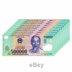 5 MILLION DONG = 10 x 500,000 500000 VIETNAM POLYMER CURRENCY BANKNOTES UNC