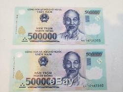 5 MILLION DONG BANKNOTE = 10 x 500,000 500000 DONG VIETNAM CURRENCY BANKNOTE UNC