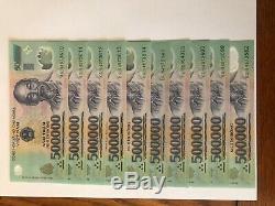 5 MILLION DONG BANKNOTE = 10 x 500,000 DONG VIETNAM CURRENCY BANKNOTES UNC